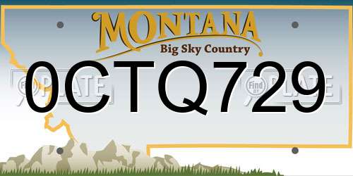 0CTQ729 Montana License Plate