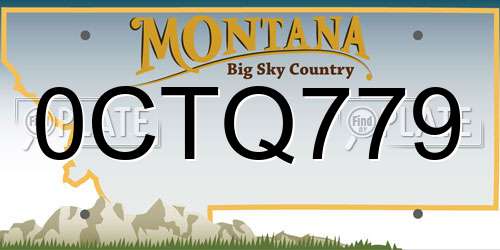 0CTQ779 Montana License Plate