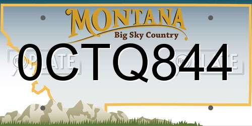 0CTQ844 Montana License Plate