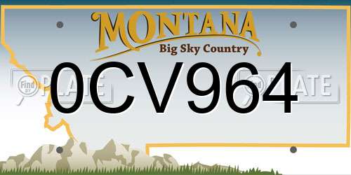 0CV964 Montana License Plate
