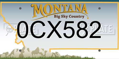 0CX582 Montana License Plate