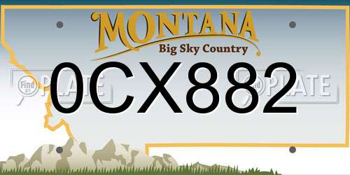 0CX882 Montana License Plate