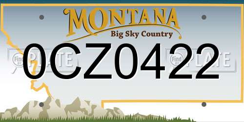 0CZ0422 Montana License Plate