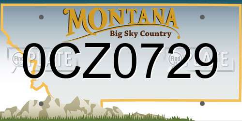 0CZ0729 Montana License Plate