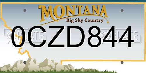 0CZD844 Montana License Plate