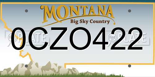 0CZO422 Montana License Plate
