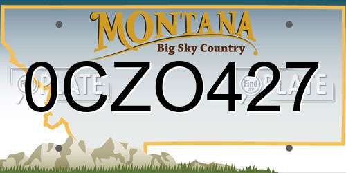 0CZO427 Montana License Plate