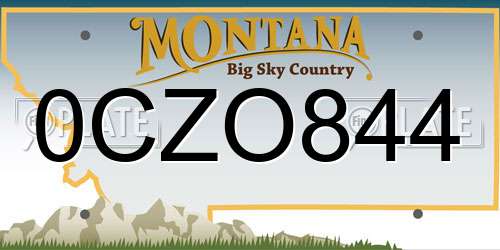 0CZO844 Montana License Plate