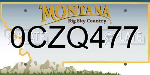 0CZQ477 Montana License Plate