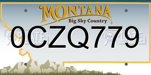 0CZQ779 Montana License Plate
