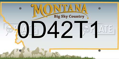 0D42T1 Montana License Plate