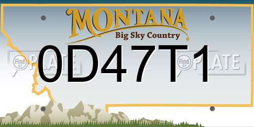 0D47T1 Montana License Plate