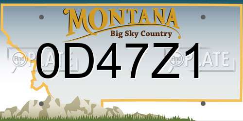 0D47Z1 Montana License Plate