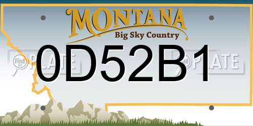 0D52B1 Montana License Plate