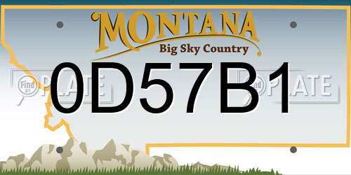 0D57B1 Montana License Plate
