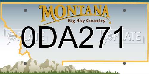 0DA271 Montana License Plate