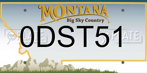 0DST51 Montana License Plate