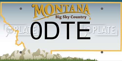 0DTE Montana License Plate