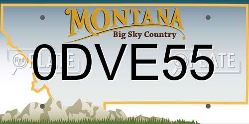 0DVE55 Montana License Plate