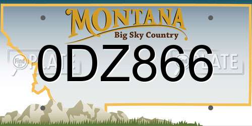 0DZ866 Montana License Plate