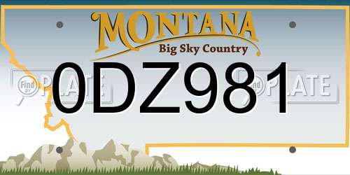 0DZ981 Montana License Plate