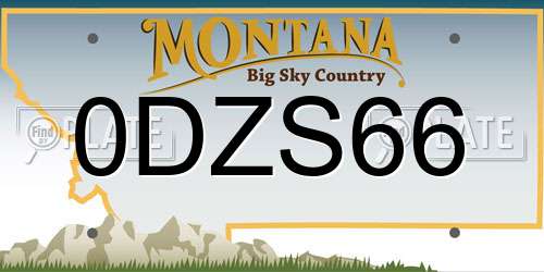 0DZS66 Montana License Plate