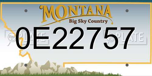 0E22757 Montana License Plate