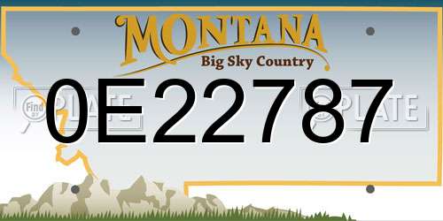 0E22787 Montana License Plate