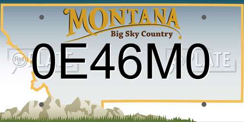 0E46M0 Montana License Plate