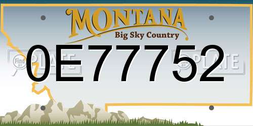 0E77752 Montana License Plate
