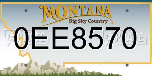 0EE8570 Montana License Plate