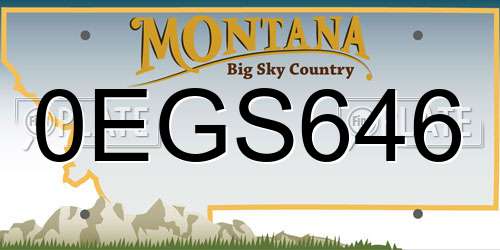 0EGS646 Montana License Plate
