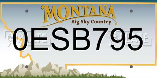 0ESB795 Montana License Plate