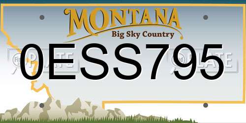 0ESS795 Montana License Plate