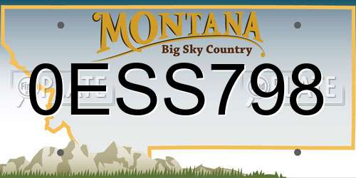 0ESS798 Montana License Plate