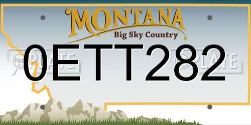 0ETT282 Montana License Plate