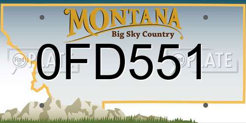 0FD551 Montana License Plate