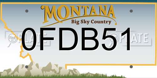 0FDB51 Montana License Plate