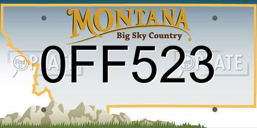 0FF523 Montana License Plate
