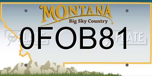 0FOB81 Montana License Plate