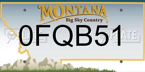 0FQB51 Montana License Plate