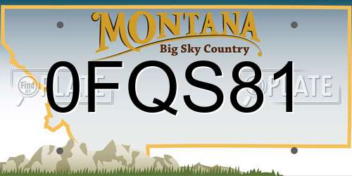 0FQS81 Montana License Plate
