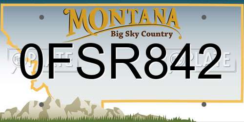 0FSR842 Montana License Plate