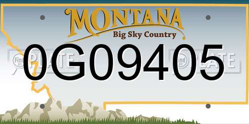 0G09405 Montana License Plate