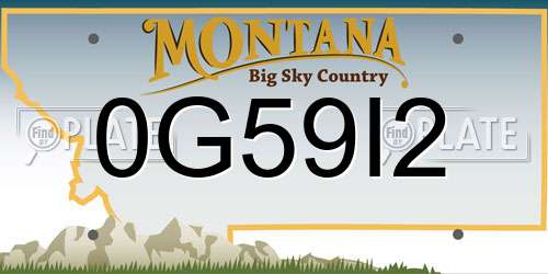 0G59I2 Montana License Plate