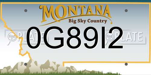 0G89I2 Montana License Plate