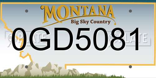 0GD5081 Montana License Plate