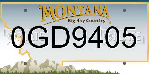 0GD9405 Montana License Plate