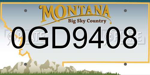 0GD9408 Montana License Plate