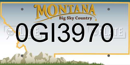 0GI3970 Montana License Plate